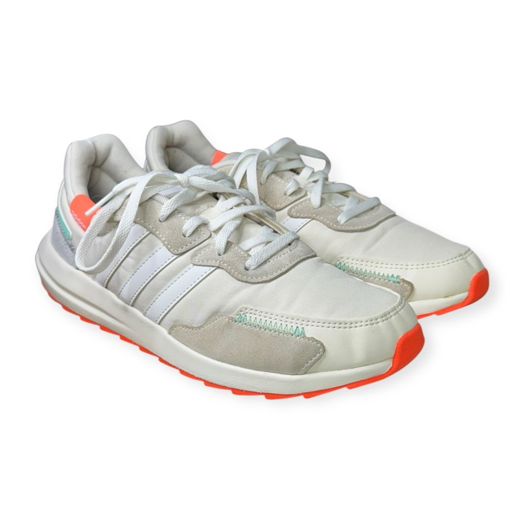 Adidas Women’s Ortholite White and Gray Shoes with Orange Highlights Size 8